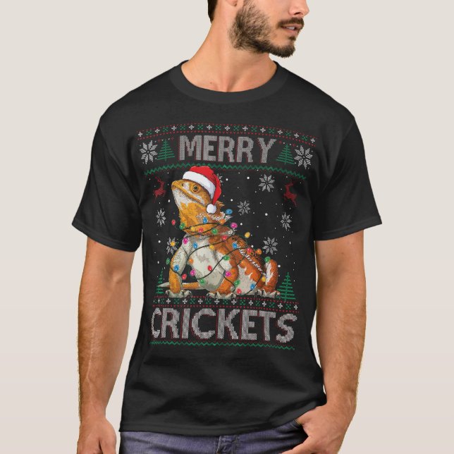 Merry Crickets Bearded Dragon Ugly Sweater  (Front)