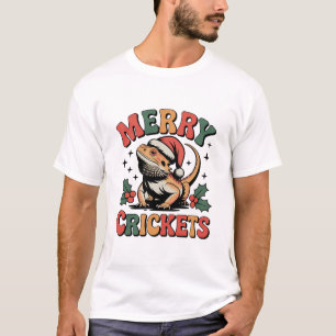 Merry Crickets Bearded Dragon Xmas T-Shirt