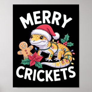 Merry Crickets! Leopard Gecko Christmas Pun Poster