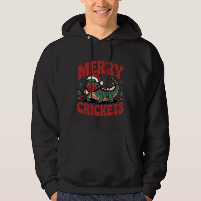 Merry Crickets Reptile Xmas Design Hoodie (Front)