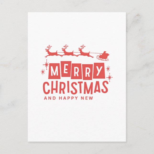 merry cristmas and happy new year postcard (Front)
