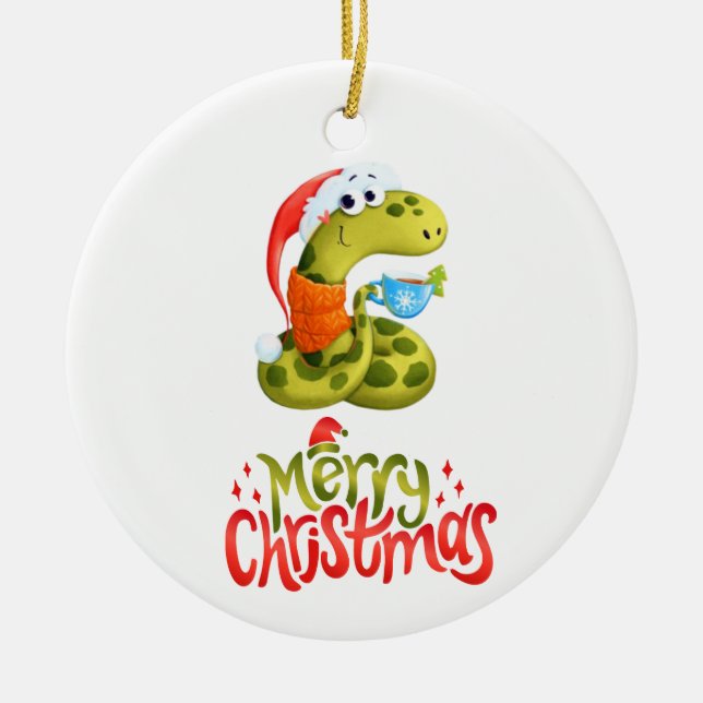 Merry Cristmas Ceramic Ornament (Front)