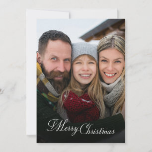 Merry Cristmas Family Photo Overlay Holiday Card