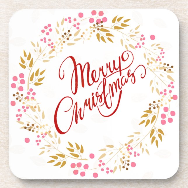 Merry Cristmas Wreath Coaster (Front)