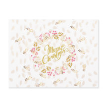 Merry Cristmas Wreath in Gold and Red