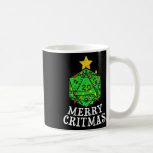 Merry Critmas D20 Rpg Christmas Tree Rpg Gamer Gam Coffee Mug