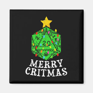 Merry Critmas D20 Rpg Christmas Tree Rpg Gamer Gam Magnet