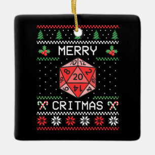 Merry Critmas II - Ugly Christmas Ceramic Ornament