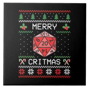 Merry Critmas II - Ugly Christmas Ceramic Tile