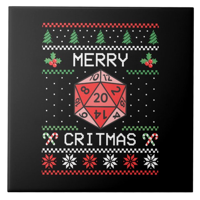 Merry Critmas II - Ugly Christmas Ceramic Tile (Front)