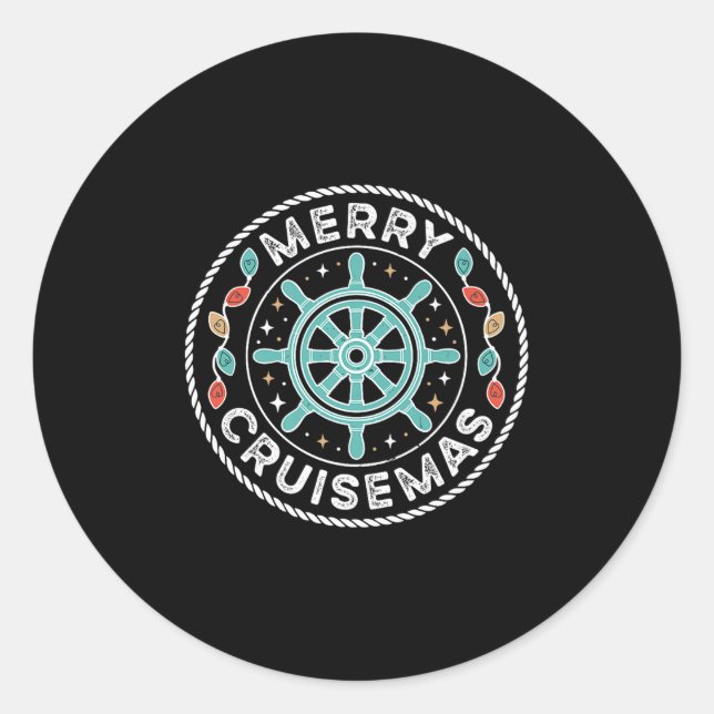 Merry Cruise-mas Matching Family Christmas Cruise  Classic Round Sticker (Front)