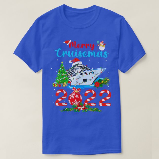 Merry Cruisemas 2022 Christmas Tree Snowman Christ T-Shirt (Design Front)