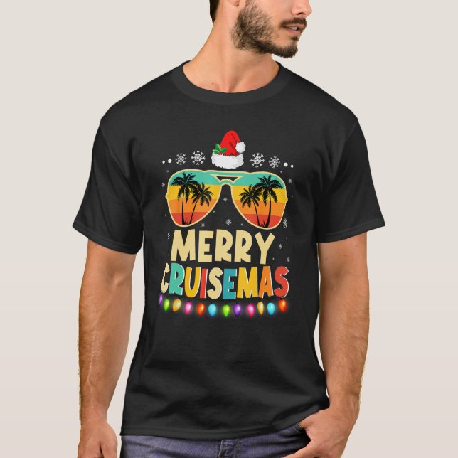 Merry Cruisemas 2023 Funny Christmas Santa Reindee T-Shirt (Front)