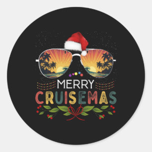 Merry Cruisemas 2024 Christmas Santa Reindeer Crui Classic Round Sticker