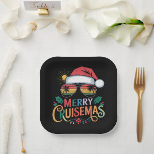 Merry Cruisemas 2024 Christmas Santa Reindeer  Paper Plate