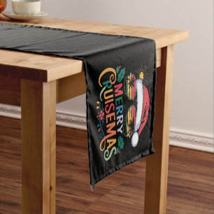 Merry Cruisemas 2024 Christmas Santa Reindeer Short Table Runner