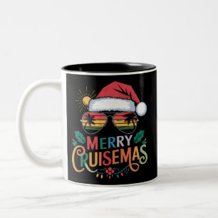 Merry Cruisemas 2024 Christmas Santa Reindeer Two-Tone Coffee Mug