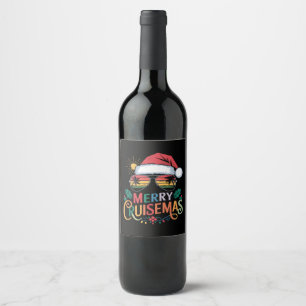 Merry Cruisemas 2024 Christmas Santa Reindeer  Wine Label