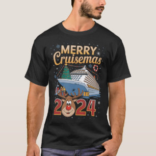 Merry Cruisemas 2024 Cruise Christmas Rudolph Xmas T-Shirt