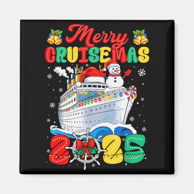 Merry Cruisemas 2025 Christmas Santa Groovy Cruise Magnet (Front)