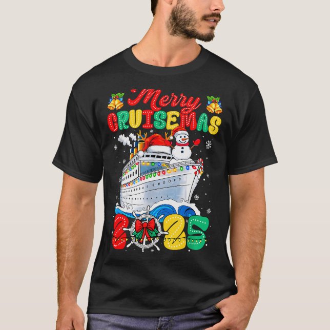 Merry Cruisemas 2025 Christmas Santa Groovy Cruise T-Shirt (Front)