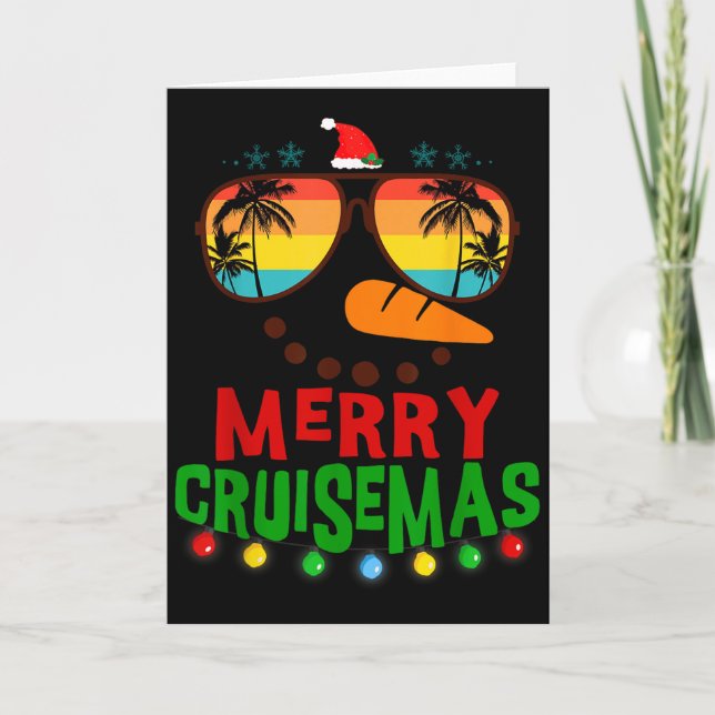Merry Cruisemas 2025 Christmas Santa Snowman Cruis Card (Front)