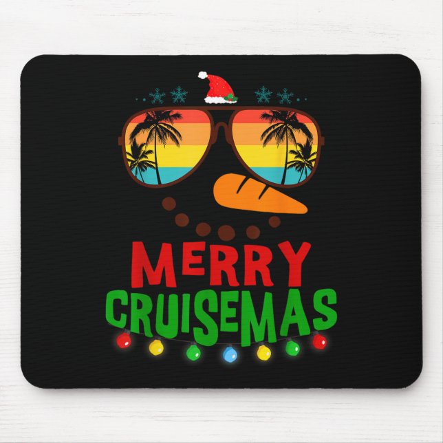 Merry Cruisemas 2025 Christmas Santa Snowman Cruis Mouse Pad (Front)
