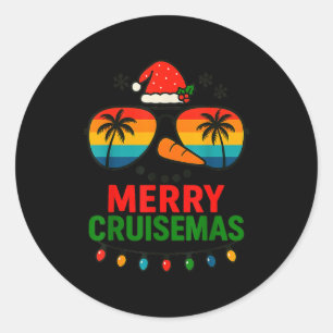 Merry Cruisemas 2025 Christmas Santa Snowman Funny Classic Round Sticker