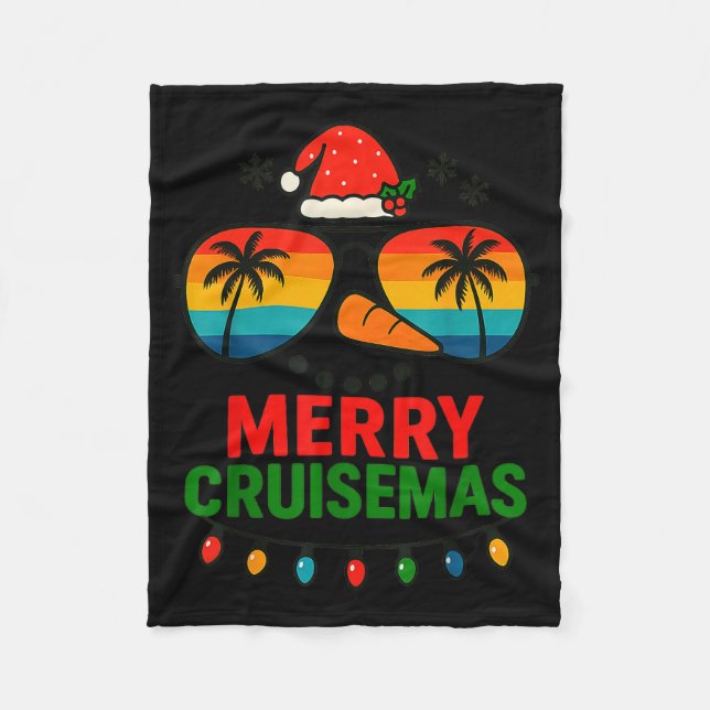 Merry Cruisemas 2025 Christmas Santa Snowman Funny Fleece Blanket (Front)