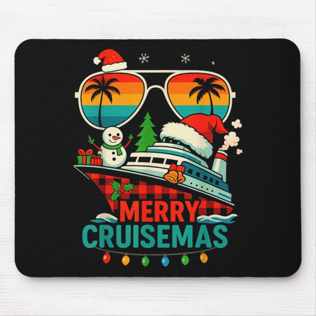 Merry Cruisemas 2025 Christmas Santa Snowman Funny Mouse Pad (Front)