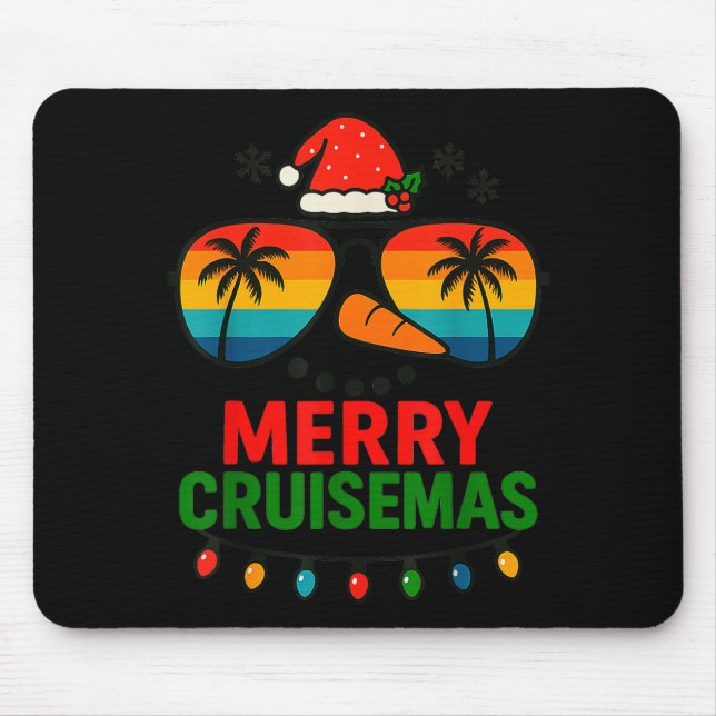 Merry Cruisemas 2025 Christmas Santa Snowman Funny Mouse Pad (Front)