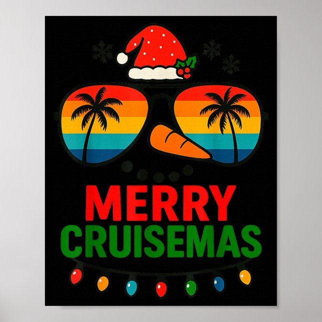 Merry Cruisemas 2025 Christmas Santa Snowman Funny Poster (Front)