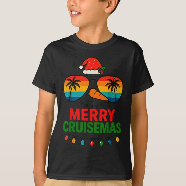 Merry Cruisemas 2025 Christmas Santa Snowman Funny T-Shirt (Front)