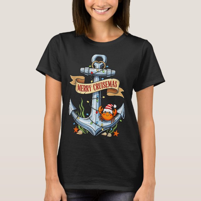 Merry Cruisemas 2025 Nautical Cruise Christmas Fam T-Shirt (Front)