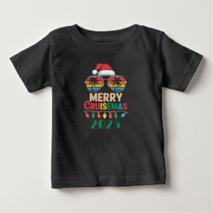 Merry Cruisemas 2025 Personalised Xmas Cruise Baby T-Shirt