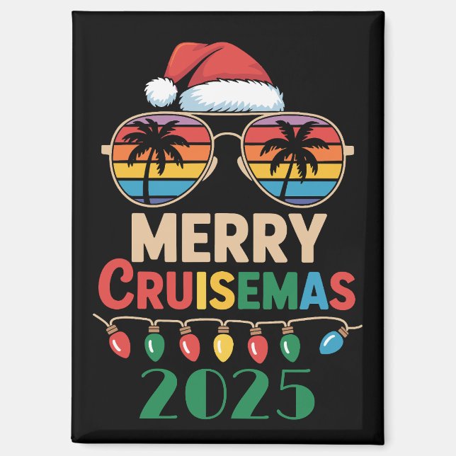 Merry Cruisemas 2025 Personalised Xmas Cruise Magnet (Front)