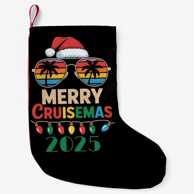 Merry Cruisemas 2025 Personalised Xmas Cruise Small Christmas Stocking (Front)