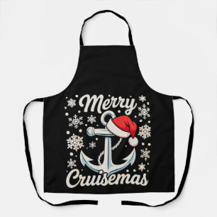 Merry Cruisemas Anchor Santa Hat Christmas Cruise Apron