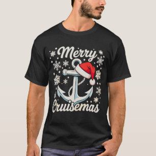 Merry Cruisemas Anchor Santa Hat Christmas Cruise T-Shirt