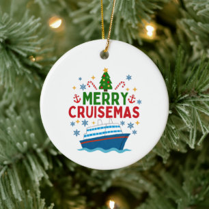 Merry Cruisemas Christmas Ceramic Ornament