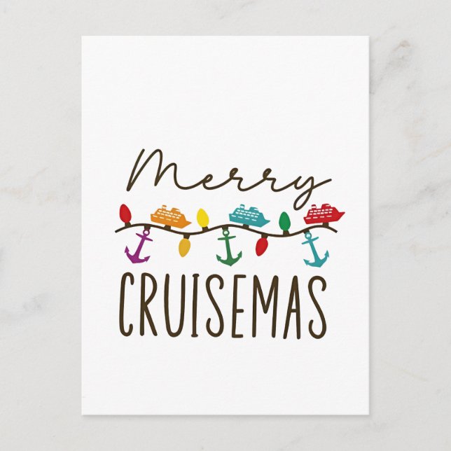 Merry Cruisemas Christmas Cruise Family Matching Invitation Postcard (Front)