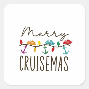 Merry Cruisemas Christmas Cruise Family Matching Square Sticker