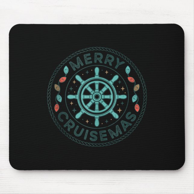 Merry Cruisemas Christmas Cruise Matching Family X Mouse Pad (Front)