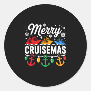 Merry Cruisemas Christmas Family Cruisin Funny Cru Classic Round Sticker