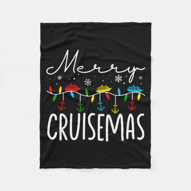 Merry Cruisemas Christmas Family Cruisin Funny Cru Fleece Blanket (Front)