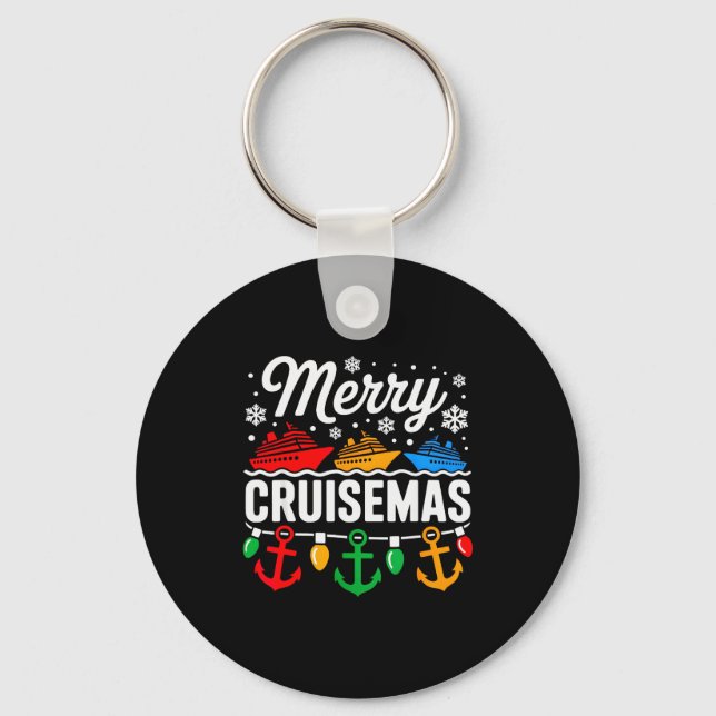 Merry Cruisemas Christmas Family Cruisin Funny Cru Key Ring (Front)
