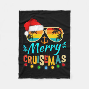 Merry Cruisemas Christmas Santa Reindeer Cruise  Fleece Blanket