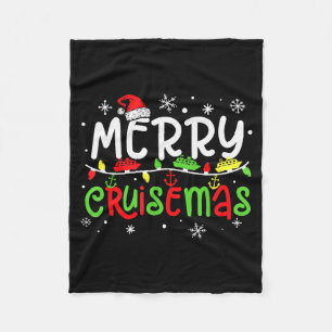 Merry Cruisemas Christmas Xmas Cruise Family Pajam Fleece Blanket