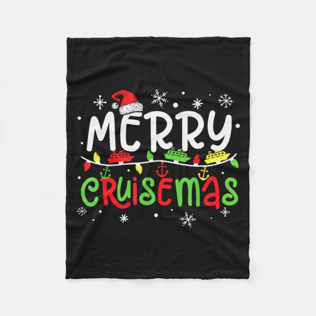 Merry Cruisemas Christmas Xmas Cruise Family Pajam Fleece Blanket (Front)