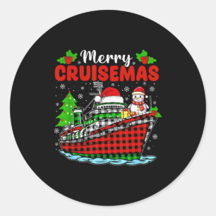 Merry Cruisemas Cruise Christmas Family Xmas Pajam Classic Round Sticker